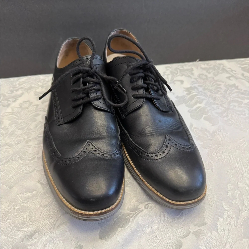Cole‎ Haan Men’s 10.5M OriginalGrand Wingtip Oxford Comfort Shoe Black C26470